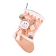 thumbnail image 1 of Christmas Stocking for Decor Xmas Tree,Mantel,3D Reindeer Snowman Santa Claus Design Hanging Bags,With Pink Sequins Decor, 1 of 6
