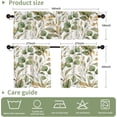 thumbnail image 4 of Green Leaf Curtain for Kitchen Bathroom Elegant Golden Floral Rod Pocket Window Tier Curtains Valance Set 3 Pcs Plant Printed Short Curtains 54 x 18 inches + 27 x 36 inches *2, 4 of 6