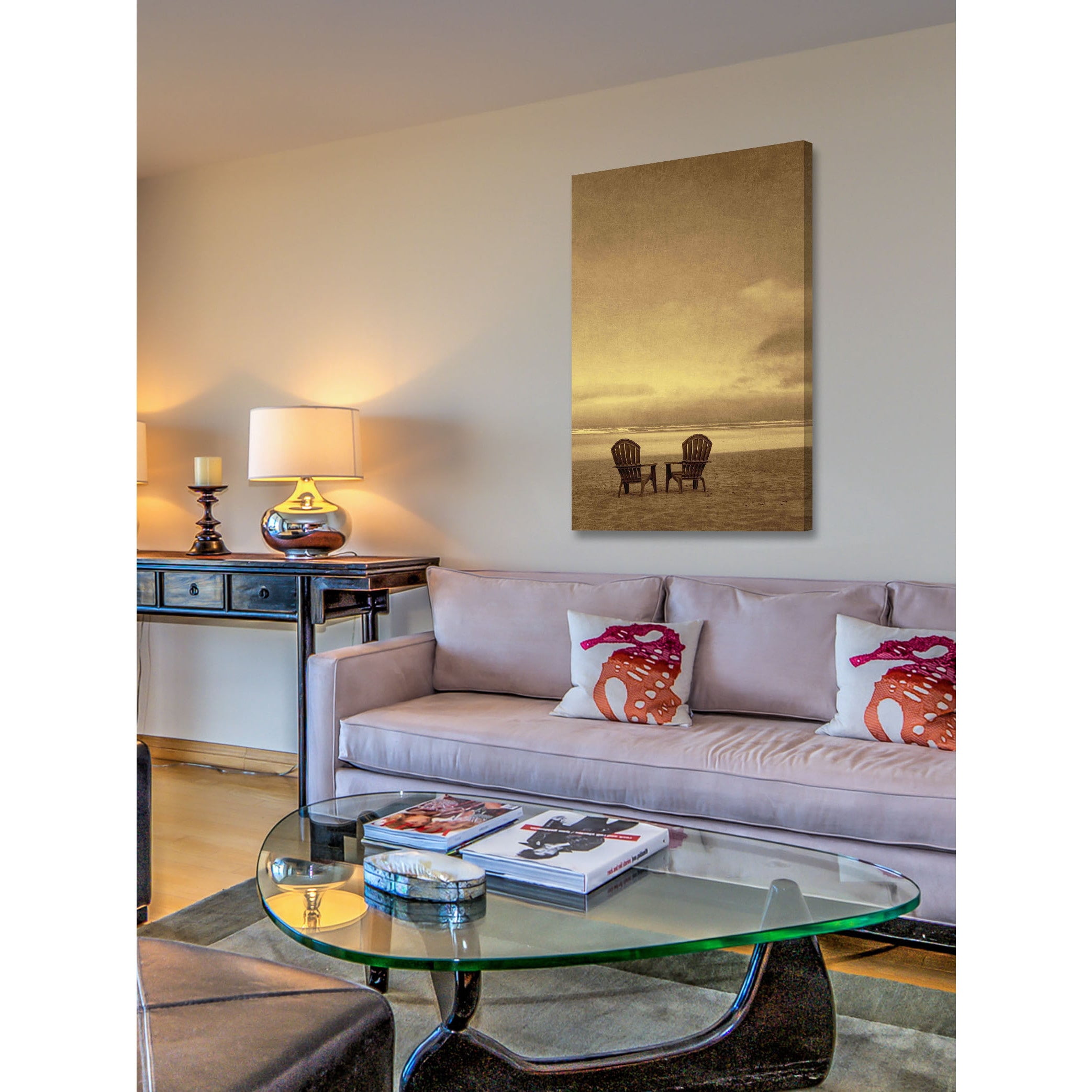 Marmont Hill "Two Beach Chairs" Painting Print on Canvas