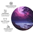 thumbnail image 3 of Yiaed Purple Moon Tree Night Sky Print Leather Coasters for Drinks - Cup Coasters Coffee Table Kitchen Table Bar, Home & Office Gifts Handmade Drink Coasters-Round Shape, 3 of 6