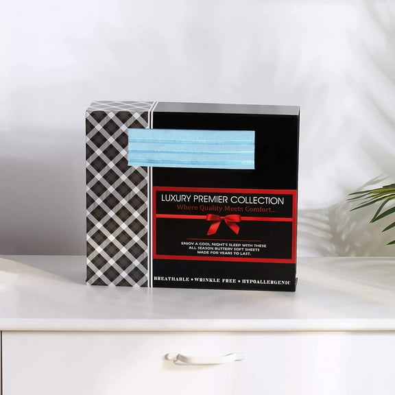 Elegant Comfort 6 Piece Bed Sheets Polyester Twin/Twin Xl Blue 1500 Series