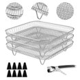 thumbnail image 3 of 3 Layer Stainless Steel Stackable Dehydrator Square Rack With 8 Silicone Feet, 3 of 9