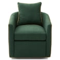 thumbnail image 4 of Leumius Swivel Accent Chair, Upholstered Club Chair Barrel Sofa Chair for Living Room, Reading Corner and Small Spaces, Green, 4 of 9