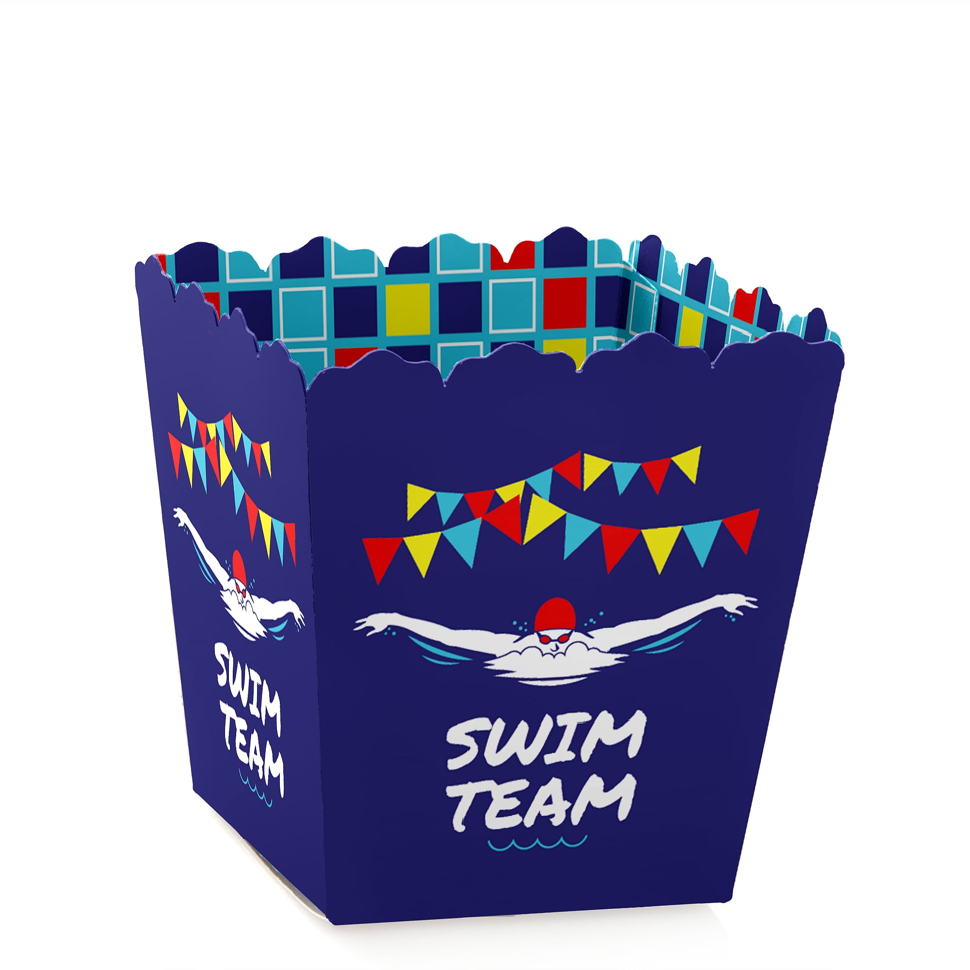 Making Waves - Party Mini Favor Boxes - Swimming Team or Birthday Party Treat Candy Boxes - Set of 12