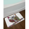 thumbnail image 2 of Owl Bath Mat, Sketch Art of Bird with Colorful Flowers Abstract Scribble Inspired by Nature, Plush Bathroom Decor Mat with Non Slip Backing, 29.5" X 17.5", Multicolor, by Ambesonne, 2 of 2
