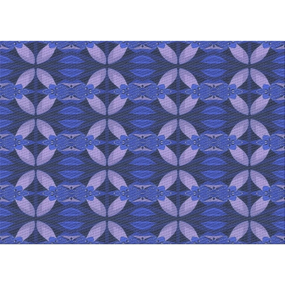 Ahgly Company Indoor Rectangle Patterned Light Slate Blue Area Rugs, 4' x 6'