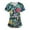 #001-Green, variant on Xyxonk Scrub Tops Women's Plus Size Funny Printed V Neck Shirts Loose Fit Short Sleeve Stretch Care Uniforms with Pockets Gray L