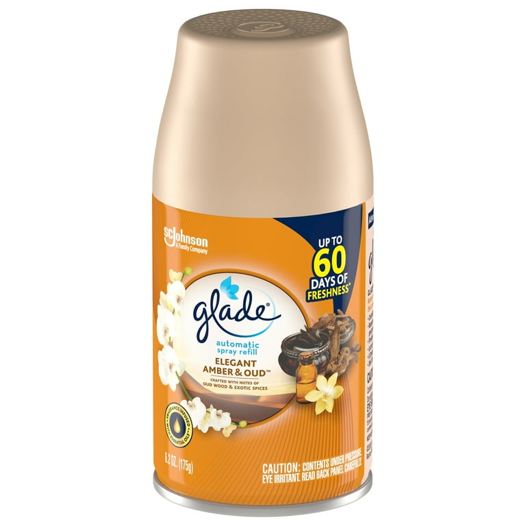 Glade Automatic Spray Refill Elegant Amber & Oud 6.2 Oz, Pack  of 6 : Health & Household
