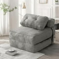 thumbnail image 2 of LinkRomat Foldable Sofa Bed, Floor Sofa Lounge with Pillow and Back Support, Foldable Couch Futon Mattress with Ergonomic Support, Convertible Sleeper Couch for Small Space, Living Room (Light Gray), 2 of 8