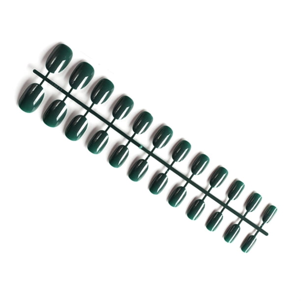 Juego de 24 piezas de uñas postizas Vogacara color verde oscuro