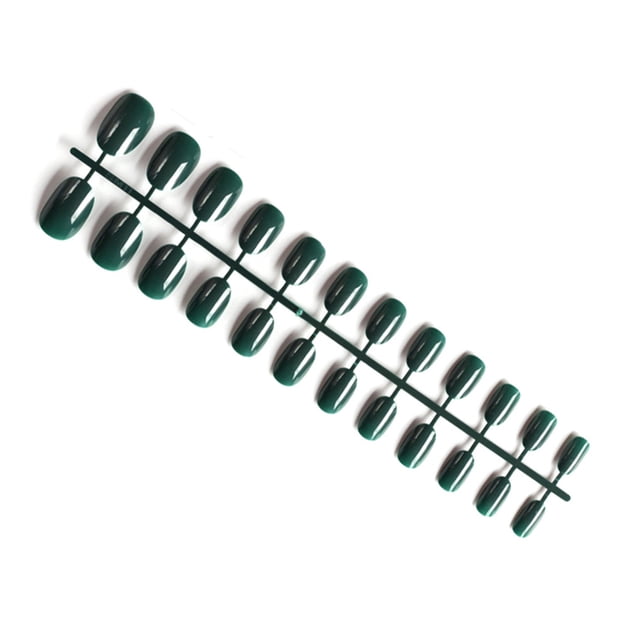 Juego de 24 piezas de uñas postizas Vogacara color verde oscuro