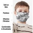 thumbnail image 2 of Kids Disposable Face Mask, 3-Ply with Ear Loop (50 Individually Wrapped) - White Camo, 2 of 10