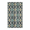 thumbnail image 1 of Geometric Hanging Pocket Organizer, Repetitive Pattern of Vertical Zigzag Lines and Rhombuses Lozenges, Printed Polyester Storage Bag with Pockets, 21" x 31", Teal Blush and Khaki, 1 of 2