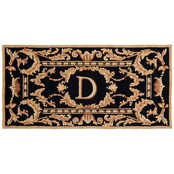 SAFAVIEH Monogram Jaslyn Medallion Indoor/Outdoor Area Rug, Black, 3' x 6'