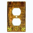 thumbnail image 2 of Metal Light Switch Plate Cover Elegant Golden Brown Letter Frame Damask DAM070, 2 of 13