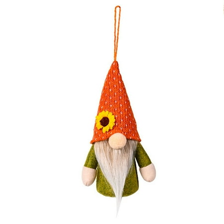 

Orange Hat Dwarf Small Pendant Sunflower Hat With Lamp Pendant Holiday Decoration A
