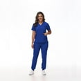 thumbnail image 6 of LYMAYTER Women Nurse Uniform Summer Fashion Medical Uniform for S-2XL Stretch Top + Jogger Pants Medical Workwear Set, 6 of 6