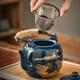 thumbnail image 2 of Juego de té de gran capacidad con esmalte negro, tetera de cerámica sencilla con asa, juego de taza de té, regalo para el hogar y la oficina, 2 of 6