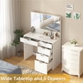 thumbnail image 4 of SUGIFT Modern Vanity Table Vanity Desk with 5 Drawers, White, 4 of 7