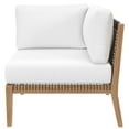thumbnail image 5 of Lounge Loveseat Sofa, Grey Gray Natural, Teak Wood, Outdoor Patio Balcony Cafe Bistro Garden Hospitality Restaurant, Modern Contemporary HB34447, 5 of 8