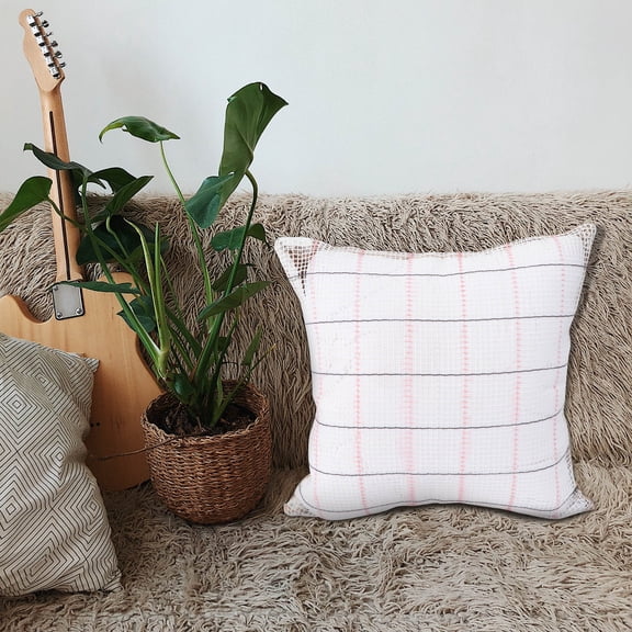 LITINKIMI 1Pc Khaki Sofa Cushion Case Embroidered Handmade Pillow Cover for Home and Car