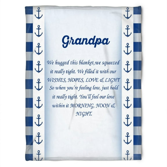 To My Grandpa Wishes Hopes Love And Light Fleece Blanket Grandparents Gift From Granddaughter Grandson, 30x40in Fleece Blanket