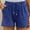Blue, variant on Sakmal Straight Leg Shorts Womens High Waisted Gray Leisure Solid 5" Shorts with Pockets
