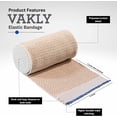 thumbnail image 2 of PinesC Elastic Bandage Wrap with Self-Closure [Pack of 10] 4 Inch Comfort Athletic Compression Roll, 5 Yards Stretched for Customized Compression on Knee, Ankle, Wrist + First Aid Kit Guide (4''X10) 4, 2 of 5