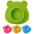 thumbnail image 1 of Plato para bebés y niños Oso, vajilla de silicona, antideslizante, irrompible, apto para lavavajillas, funda de oso bebé con ventosa, mantel individual con función de ventosa en forma de cab JFHHH pequeña, 1 of 4