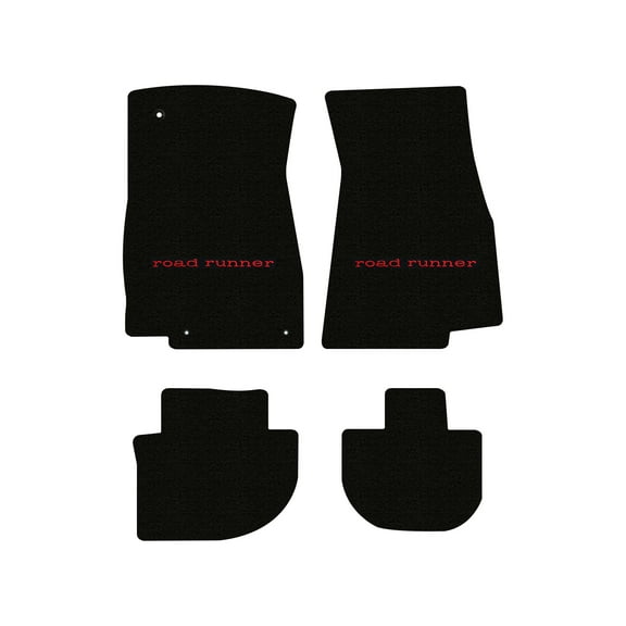 Lloyd Mats LogoMat Custom-Fit 4PC Carpet Floor Mats for 1976-1980 Plymouth Road Runner, Black