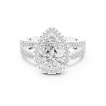 Zuwelria 2.17 Carat New Design Pear Shape Moissanite Diamond Engagement Ring - Bridal Ring - Promise Ring | 18K White Gold Over Sterling Silver | D/VVS1 Size 5