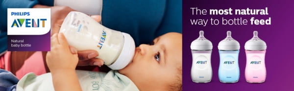 Philips Avent Glass Natural Baby Bottle, 4oz, 1pk, SCF701/17