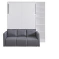 thumbnail image 5 of CoSoTower Full Size Murphy Bed Wall Bed with Sofa,With Shelves,White, 5 of 9