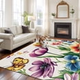 thumbnail image 3 of Spring Blossom Floral Butterfly Floor Carpet Living Room Rug, Farmhouse Green Botanical Non-Slip Welcome Mat Indoor Rugs for Bedroom Dining Room, 3 of 9