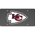 thumbnail image 1 of Kansas City Chiefs Carbon Fiber Design Laser License Plate, 1 of 1