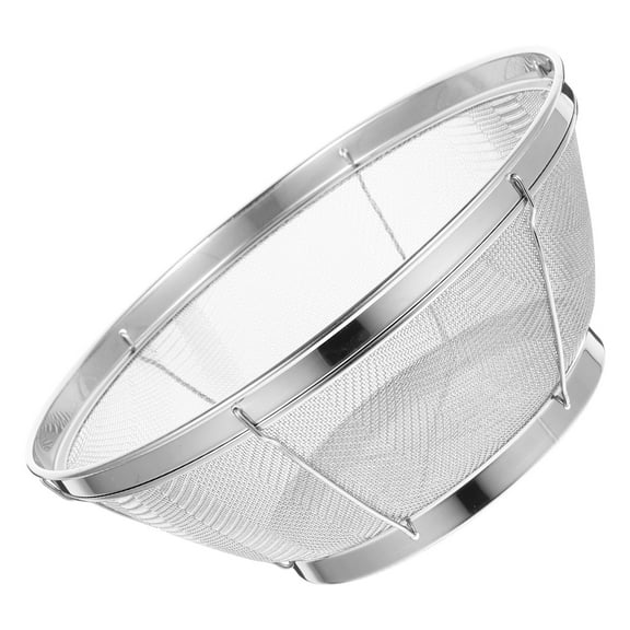 HOMEMAXS Stainless Steel Mesh Colander Strainer Basket Fine Mesh Drainer Rice Washing Bowl Small