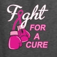 thumbnail image 2 of Wild Bobby, Fight for a Cure Fight Support, Breast Cancer Awareness, Front and Back Men Graphic Tee, Heather Black, XX-Large, 2 of 4
