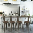 thumbnail image 3 of Andeworld Metal Bar Stools Set of 4 Bar Stools with Backs Counter Stools Counter Height Stools High Back Bar Chairs 30 Inch Rusty, 3 of 9