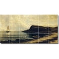 thumbnail image 1 of Ceramic Tile Mural-Alfred Bricher Waterfront Painting 44. 36" w x 18" h using (18) 6 x 6 ceramic tiles, 1 of 3