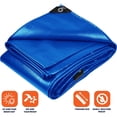 thumbnail image 5 of Extra Heavy Duty 14 Mil Tarp Cover, Waterproof, UV Resistant, Rip and Tear Proof, Poly Tarpaulin with Reinforced Edges for Roof, Camping, Patio, Pool, Boat (Blue 12′ X 20′), 5 of 5