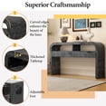 thumbnail image 5 of Aukfa Console Table, Curved Entryway Sofa Table with Storage Drawers and Shelves for Hallway and Living Room, Black, 5 of 8
