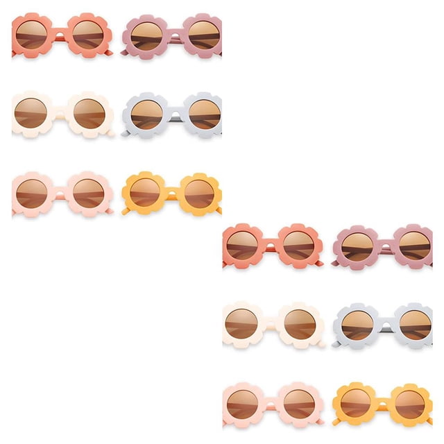 pitrice 3Pcs Kids Sun Eyewear Flower Elements Outdoor Baby Spectacles Frame Child Sunglasses Summer Beach Clothes Matching 2Set