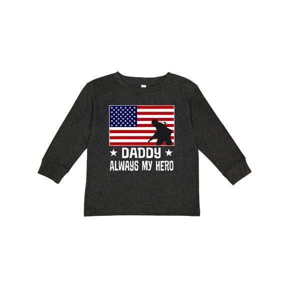 Inktastic Military Soldier Daddy Always My Hero Boys or Girls Long Sleeve Toddler T-Shirt