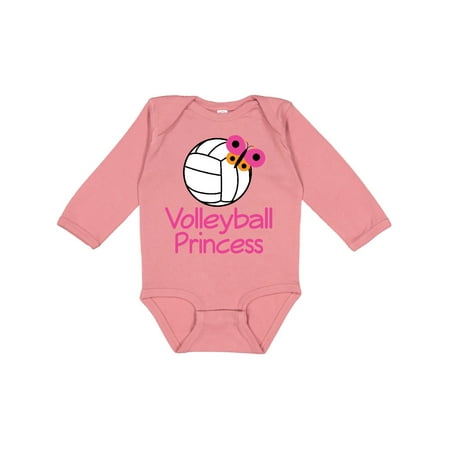 

Inktastic Volleyball Butterfly Princess Gift Baby Girl Long Sleeve Bodysuit