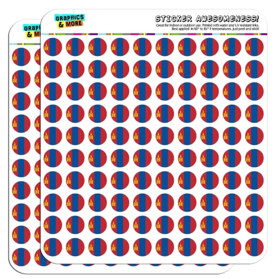 Mongolia National Country Flag 1/2" (0.5") Scrapbooking Crafting Stickers