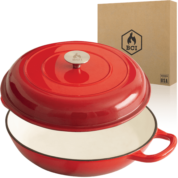 Backcountry Iron Enameled 3.5 Quart Signature Cast Iron Braiser with Lid