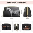 thumbnail image 5 of Naloa Monochrome Leopard Horse Leather Makeup Bag for Purse Travel, Portable Small Cosmetic Organizer for Women and Girls, Make up Bag with Zipper, 5 of 8