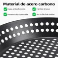 thumbnail image 4 of AUERQXZ Sart&eacute;n Antiadherente para Asar con Mango Plegable y Dise&ntilde;o de Sart&eacute;n Perforada de Acero al Carbono, Adecuada para Asar al Aire Libre y Cocinar Verduras y Maris, 4 of 7