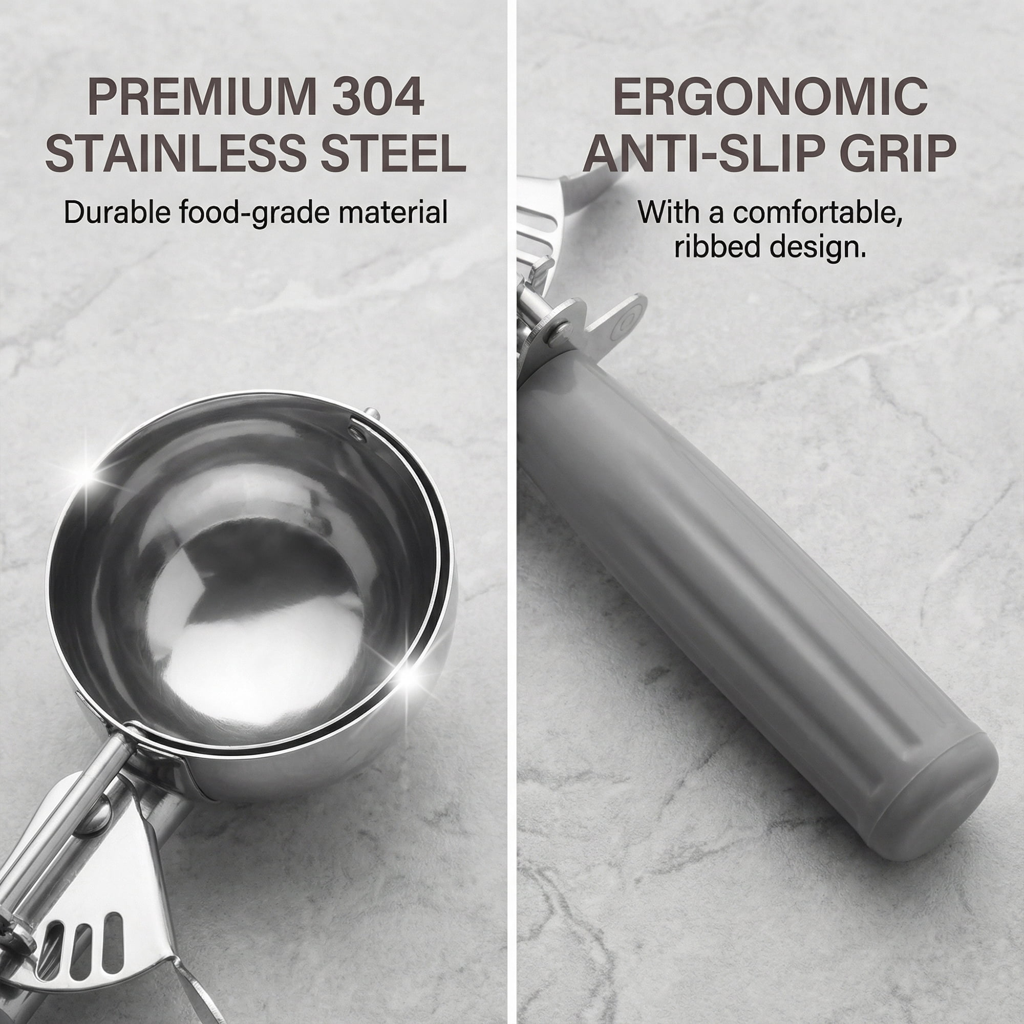 Unique Bargains Stainless Steel Ice Cream Scoop Grey 9in