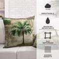 thumbnail image 3 of Tropical Palm Banana Tree Decorative Pillow Covers Hawaii Coconut Tree Throw Pillow Covers Vintage Cotton Linen Cushion Case 18x18 for Living Room Indoor Outdoor Decor 2 Pack, 3 of 4